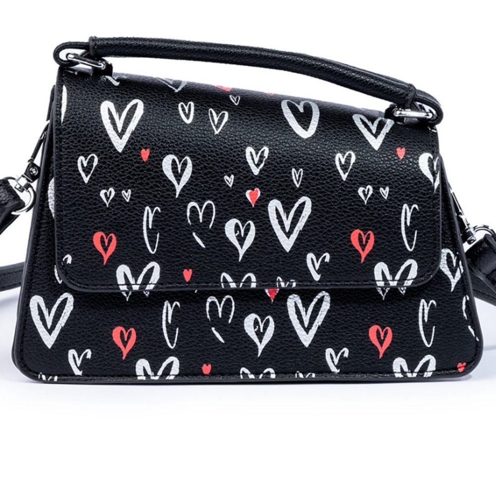 NWT Skinnydip London April Graffiti Hearts Crossbody Bag - Picture 2 of 10